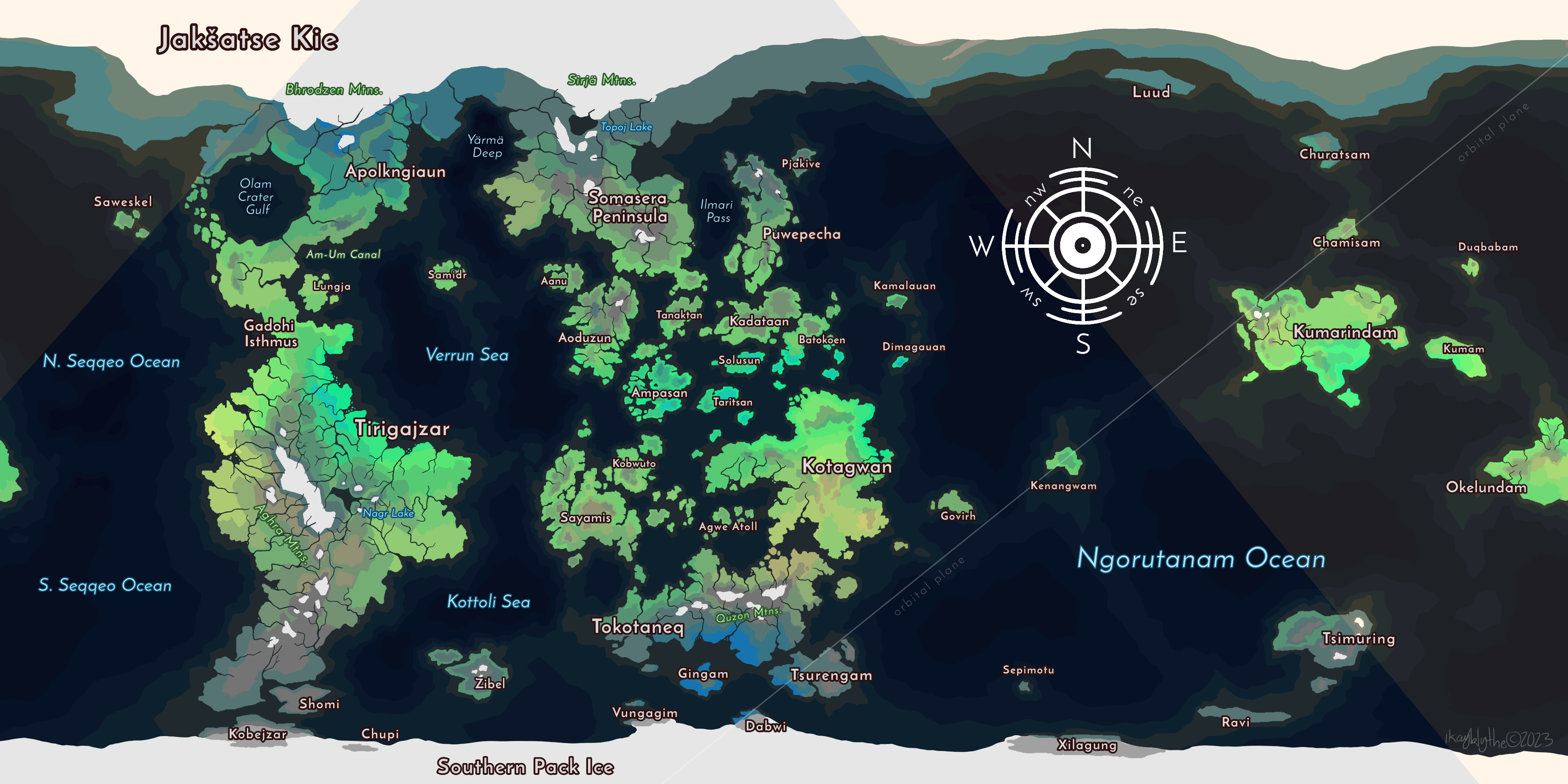 A geographical map of Nioqimo.
